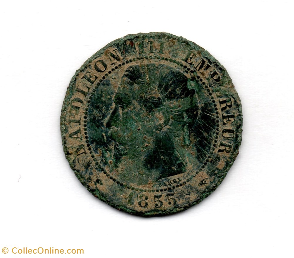 2 centimes Napoléon III, tête nue monnaie france moderne 2 centimes napoleon iii tete nue