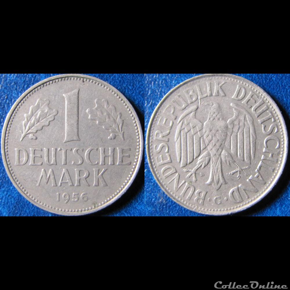 1 Deutsch Mark 1956 G monnaie monde allemagne 1 deutsch mark 1956 g