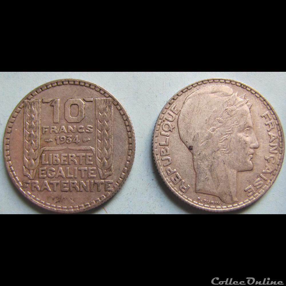 monnaie france moderne 10 francs turin 1934