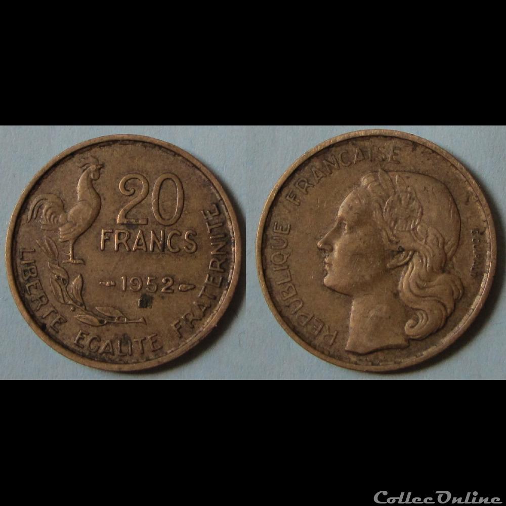20 francs G.Guiraud 1952 B monnaie france moderne 20 francs g guiraud 1952 b