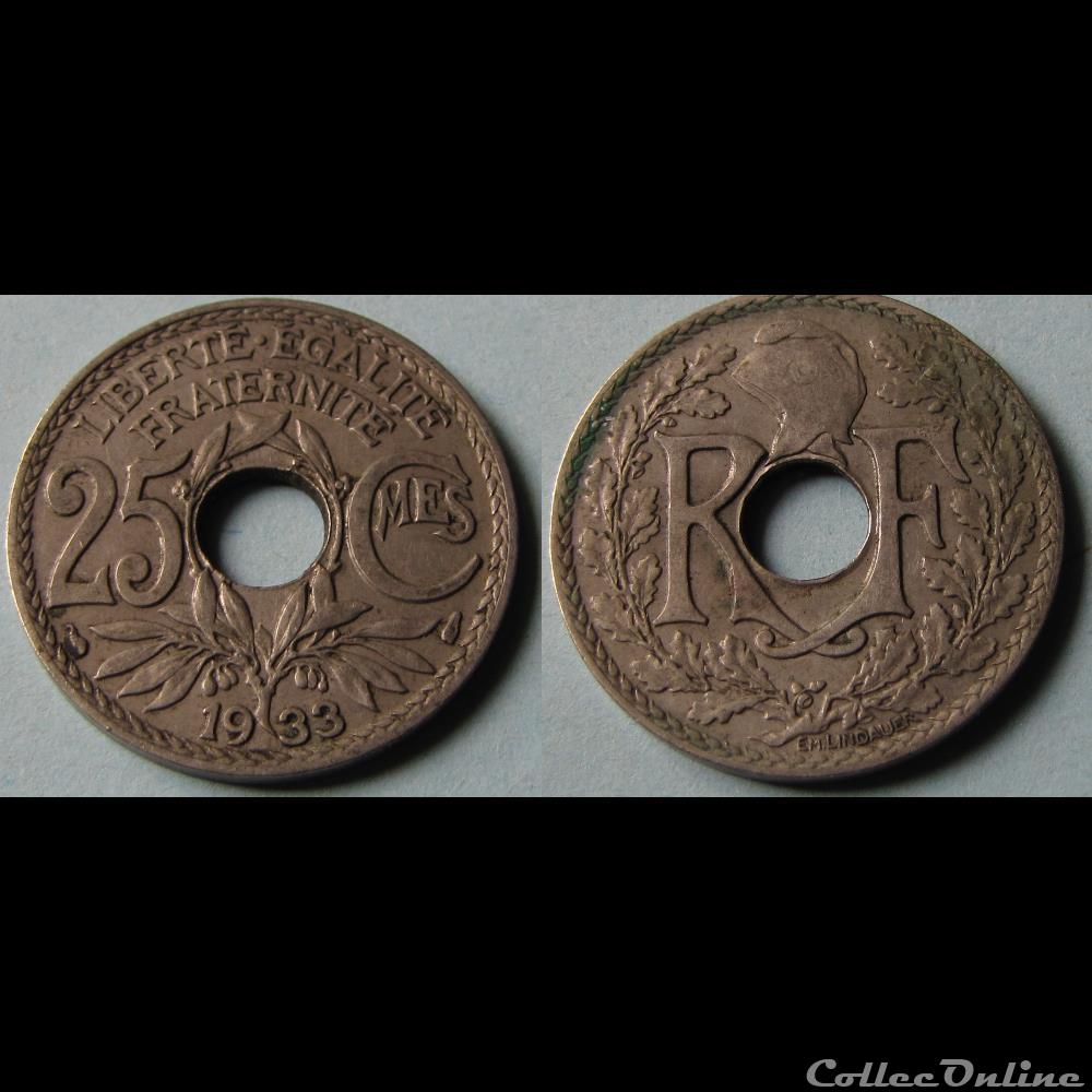 25 centimes LINDAUER 1933 monnaie france moderne 25 centimes lindauer 1933