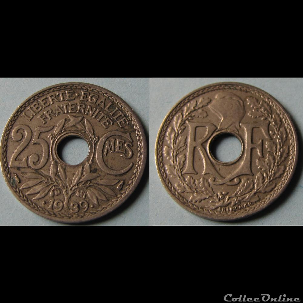 25 centimes LINDAUER, maillechort 1939 monnaie france moderne 25 centimes lindauer maillechort 1939