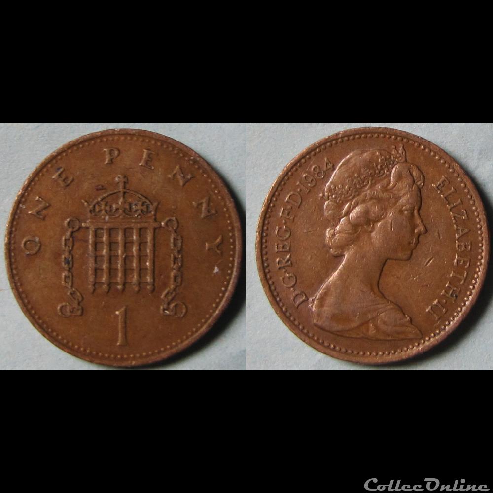 1 penny Elizabeth II (2ème effigie) 1984 monnaie monde royaume uni 1 penny elizabeth ii 2eme effigie 1984