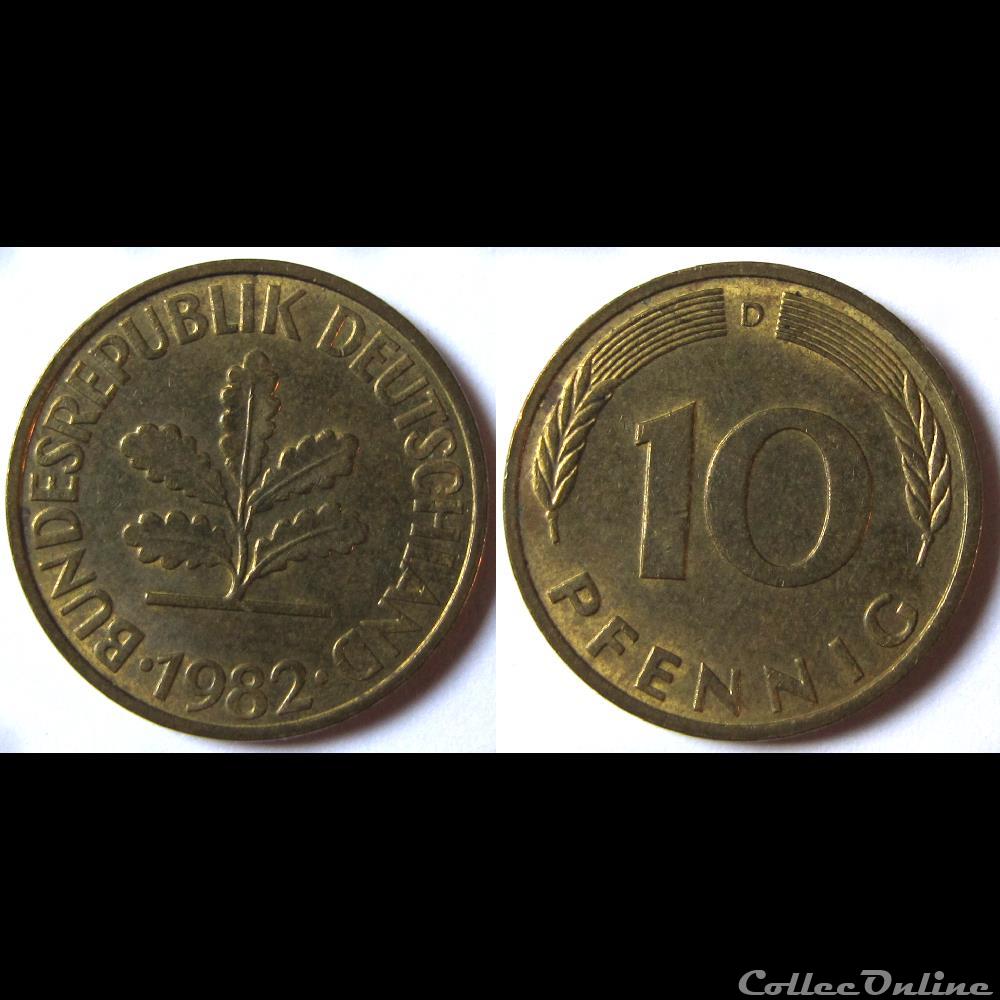 10 pfennig 1982 D monnaie monde allemagne 10 pfennig 1982 d