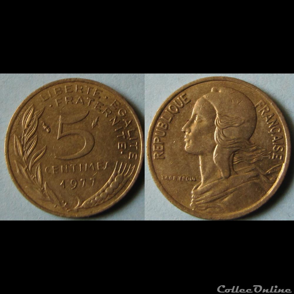 monnaie france moderne 5 centimes marianne 1977