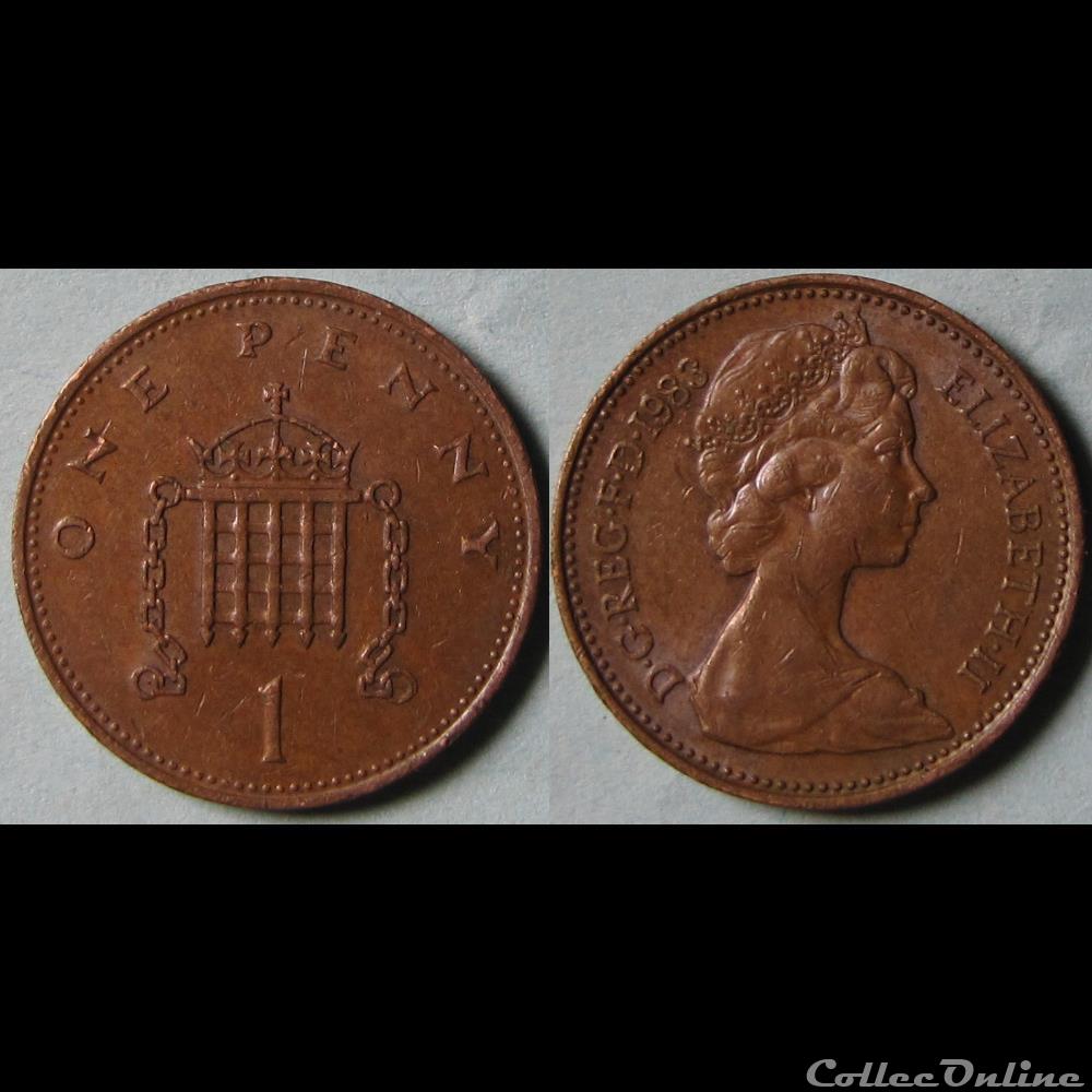 1 penny Elizabeth II (2ème effigie) 1983 monnaie monde royaume uni 1 penny elizabeth ii 2eme effigie 1983