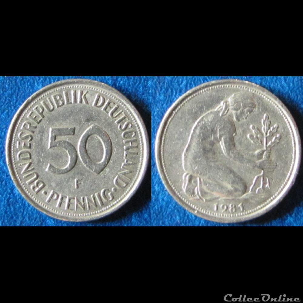 50 pfennig 1981 F monnaie monde allemagne 50 pfennig 1981 f