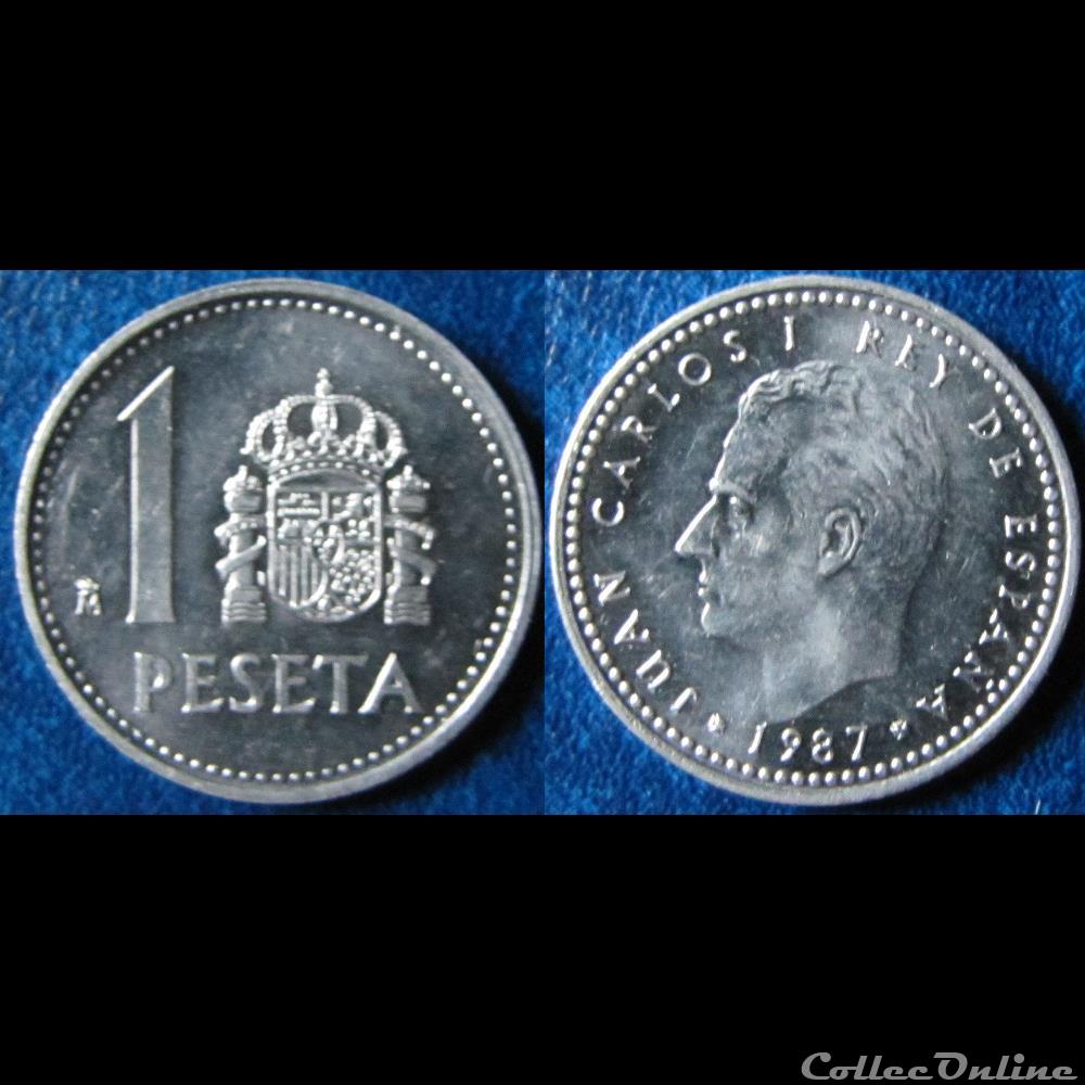 1 peseta Juan Carlos I 1987 monnaie monde espagne 1 peseta juan carlos i 1987