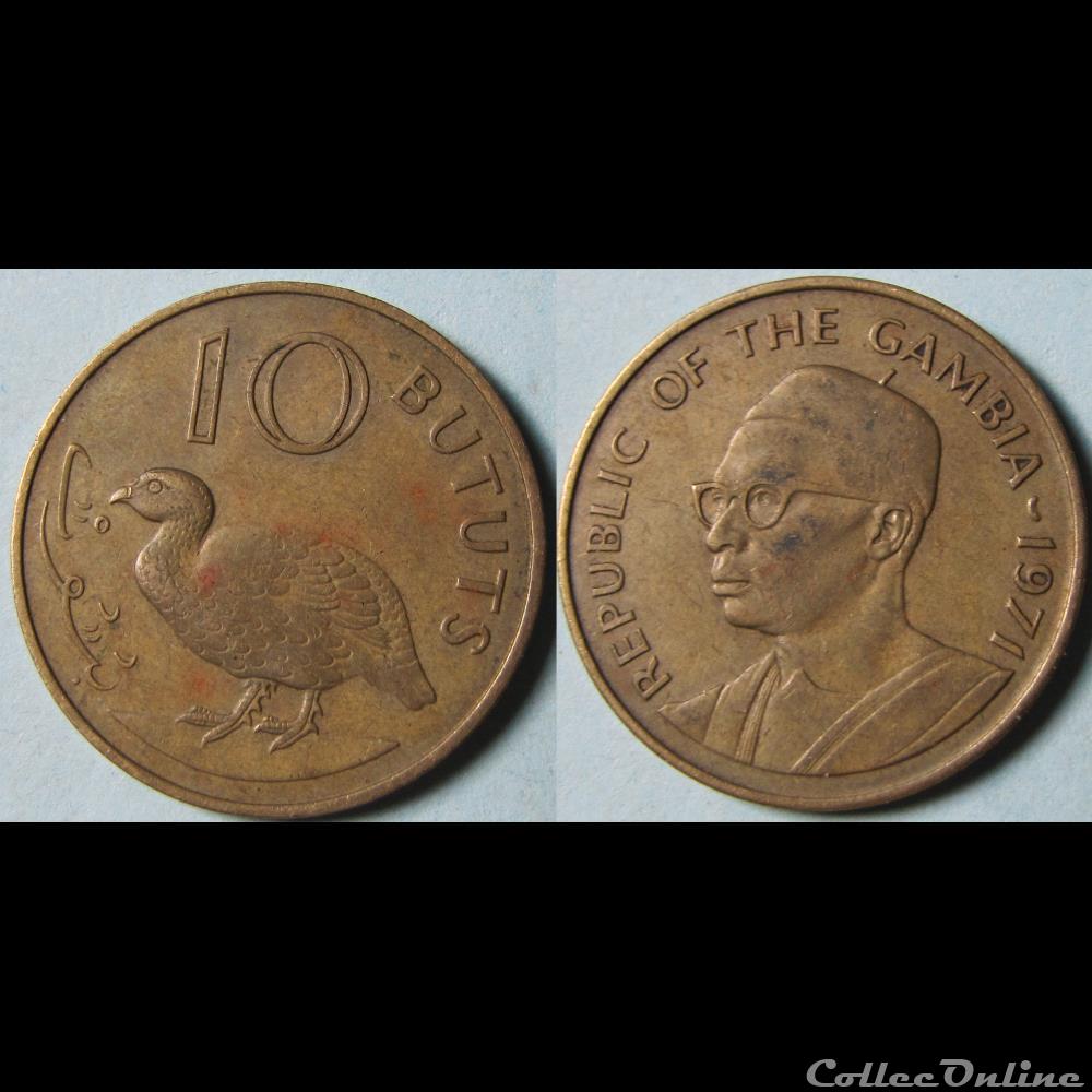 10 bututs 1971 monnaie monde gambie 10 bututs 1971