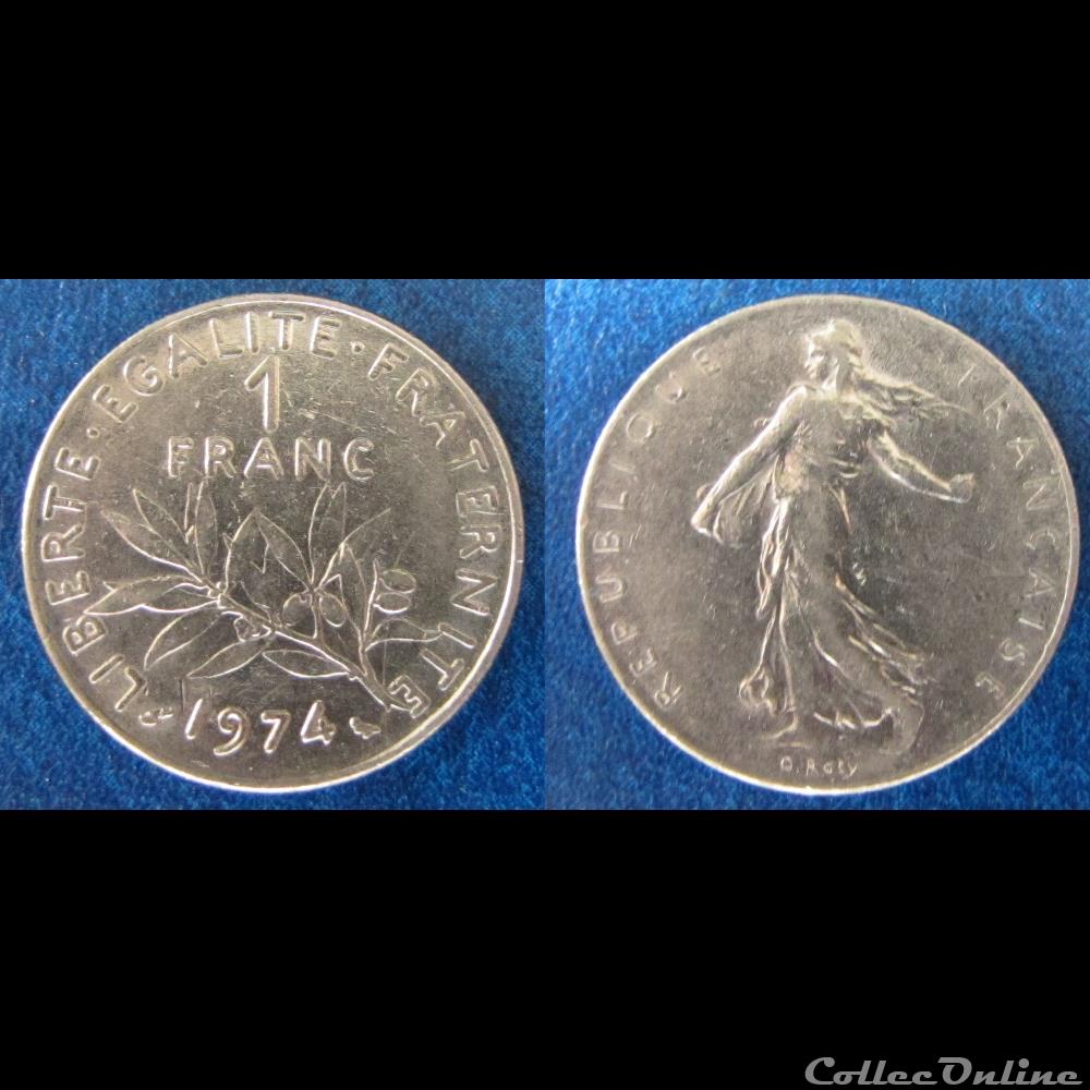 monnaie france moderne 1 franc semeuse 1974
