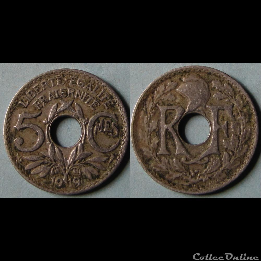 5 centimes Lindauer (grand module) 1919 monnaie france moderne 5 centimes lindauer grand module 1919