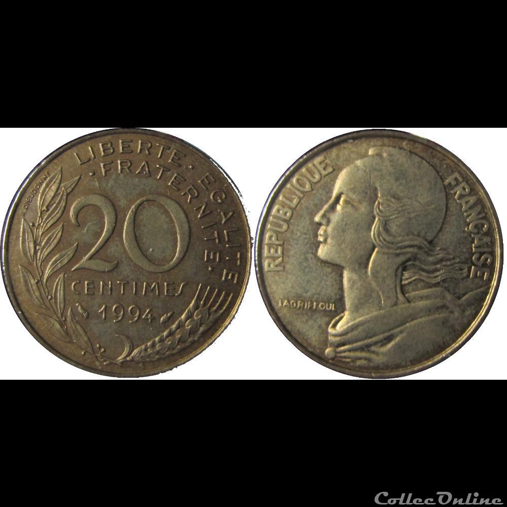 20 centimes Marianne 1994 (dauphin) monnaie france moderne 20 centimes marianne 1994 dauphin