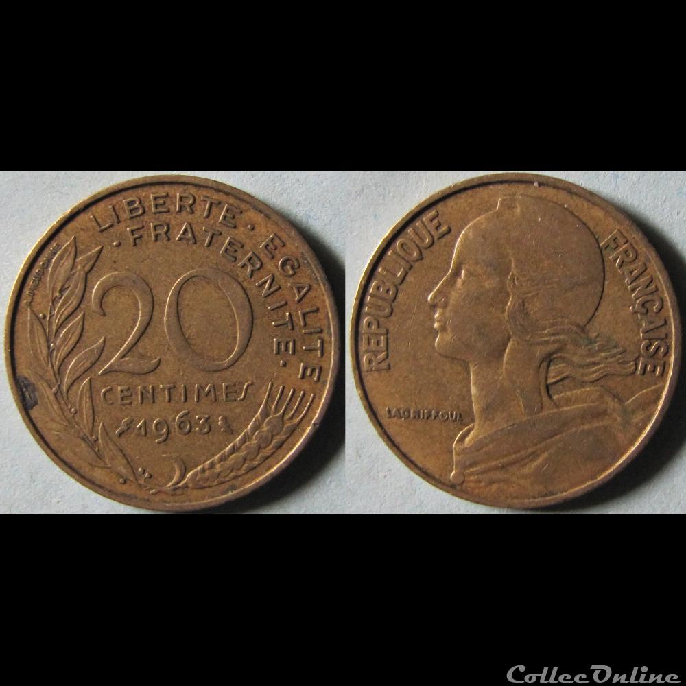 20 centimes Marianne 1963 monnaie france moderne 20 centimes marianne 1963