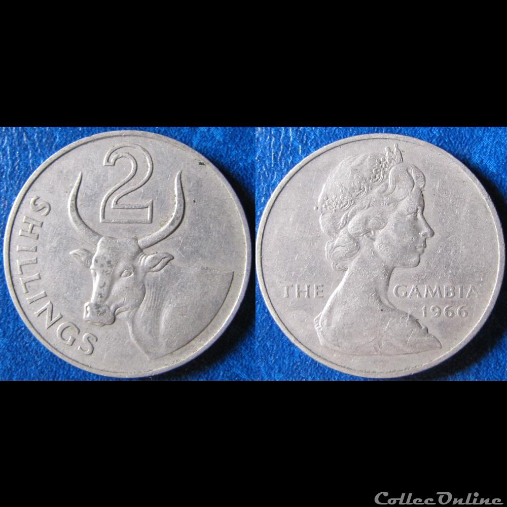 2 shillings Elizabeth II (2ème effigie) 1966 monnaie monde gambie 2 shillings elizabeth ii 2eme effigie 1966