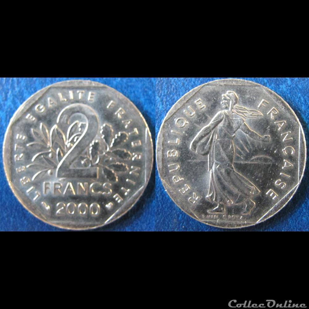 monnaie france moderne 2 francs semeuse 2000