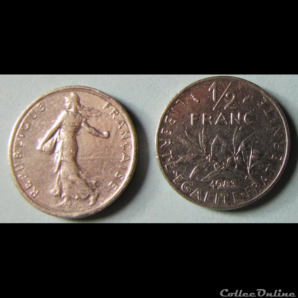 1/2 franc SEMEUSE 1983 monnaie france moderne 1 2 franc semeuse 1983