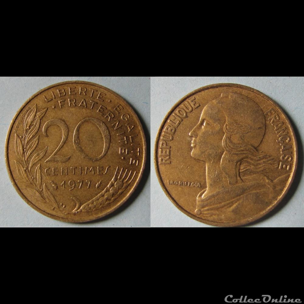monnaie france moderne 20 centimes marianne 1977