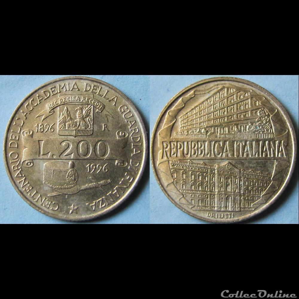 200 lires Guardia di finanza 1996 monnaie monde italie 200 lires guardia di finanza 1996
