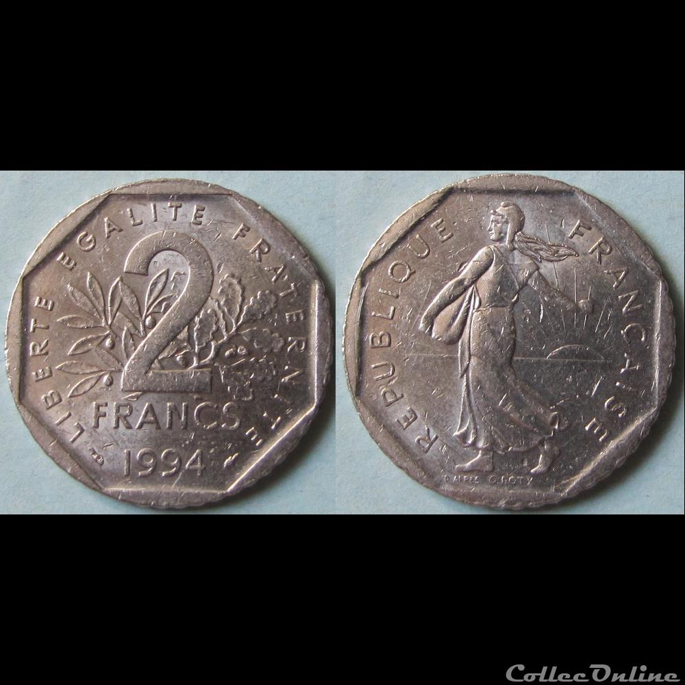 2 francs Semeuse (dauphin) 1994 monnaie france moderne 2 francs semeuse dauphin 1994