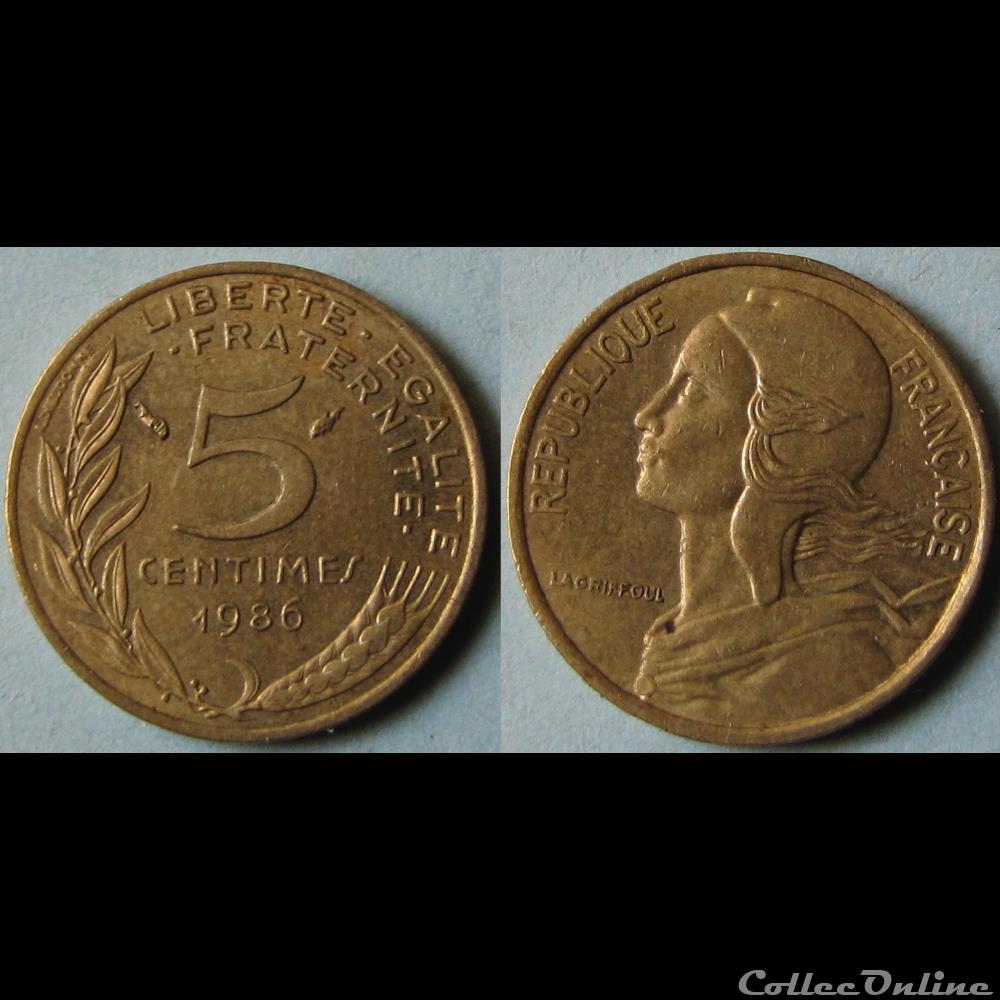 5 centimes Marianne 1986 monnaie france moderne 5 centimes marianne 1986