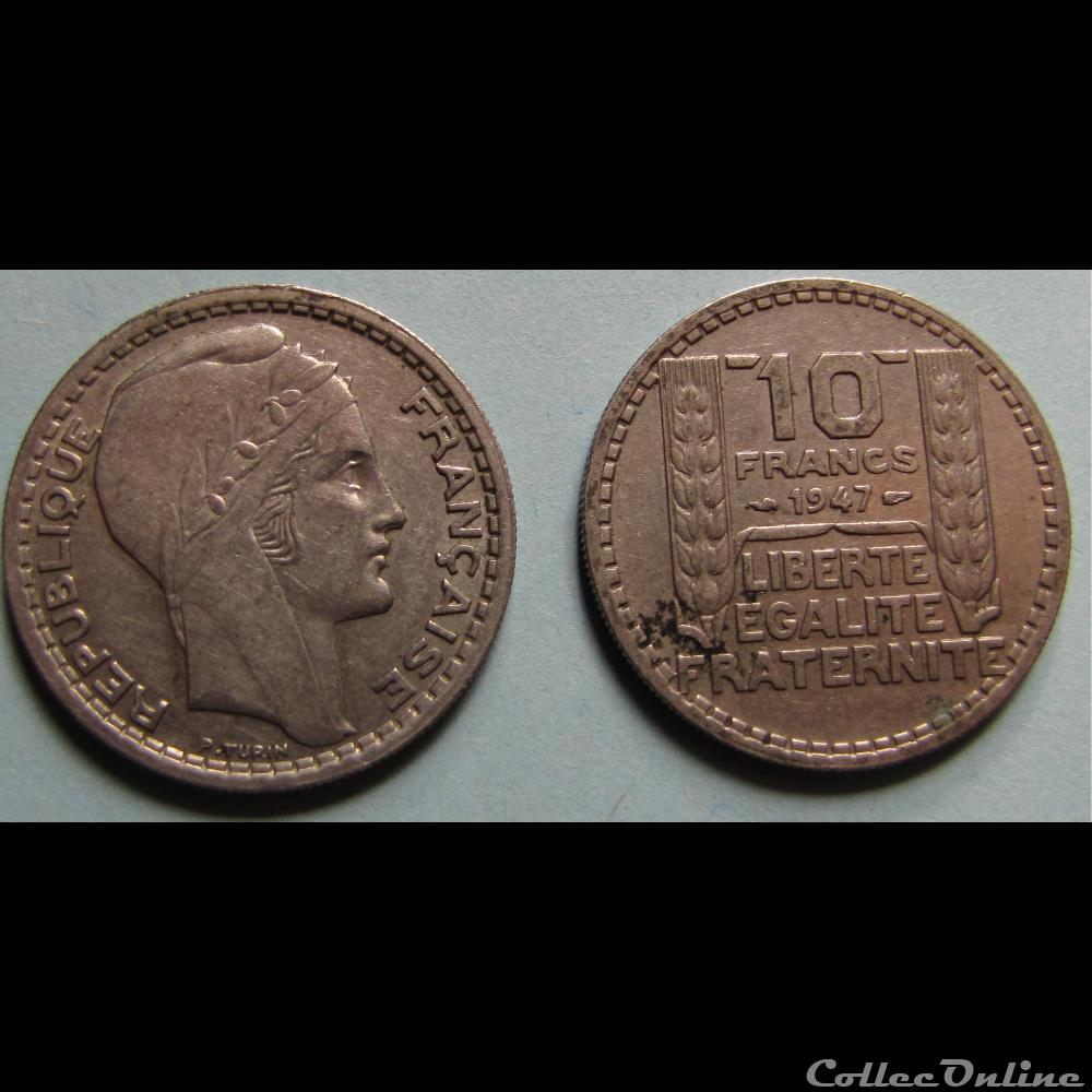 monnaie france moderne 10 francs turin grosse tete rameaux courts 1947