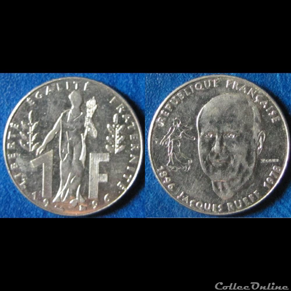 1 franc Jacques Rueff 1996  Coins  World  France  Cinquième République