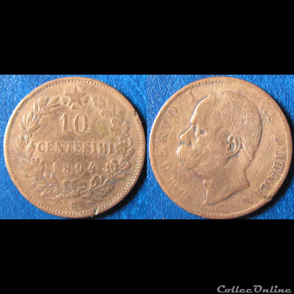 10 centisimi Humbert Ier 1894 R monnaie monde italie 10 centisimi humbert ier 1894 r