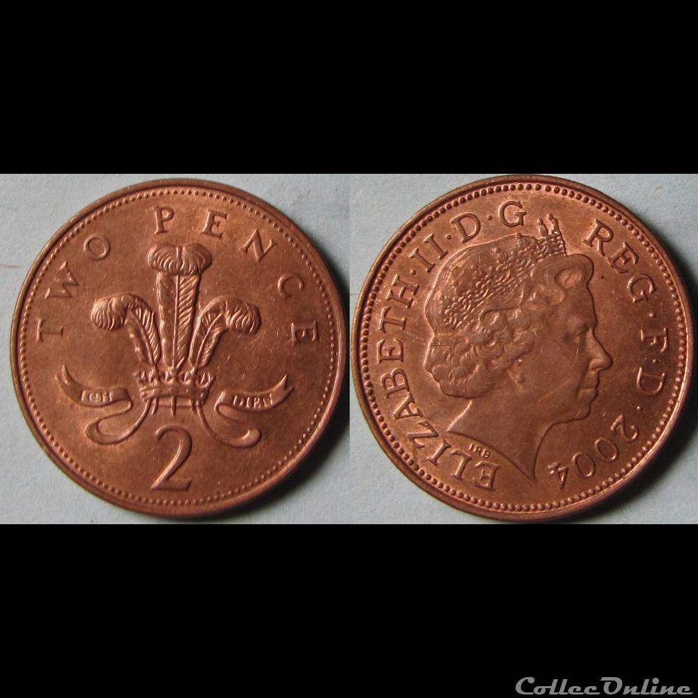 2 pence Elizabeth II (4ème effigie, acier plaqué) 2004 monnaie monde royaume uni 2 pence elizabeth ii 4eme effigie acier plaque 2004
