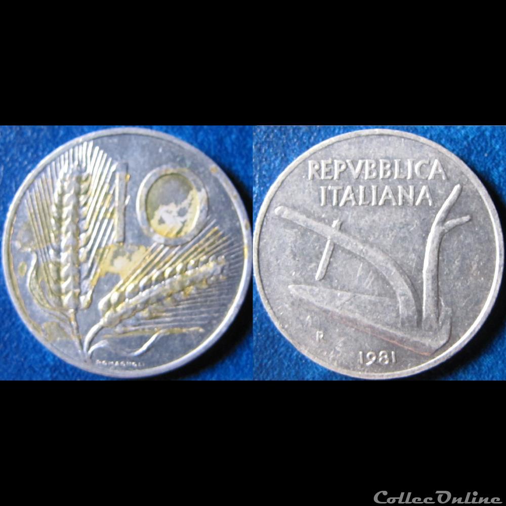 10 lires 1981 monnaie monde italie 10 lires 1981