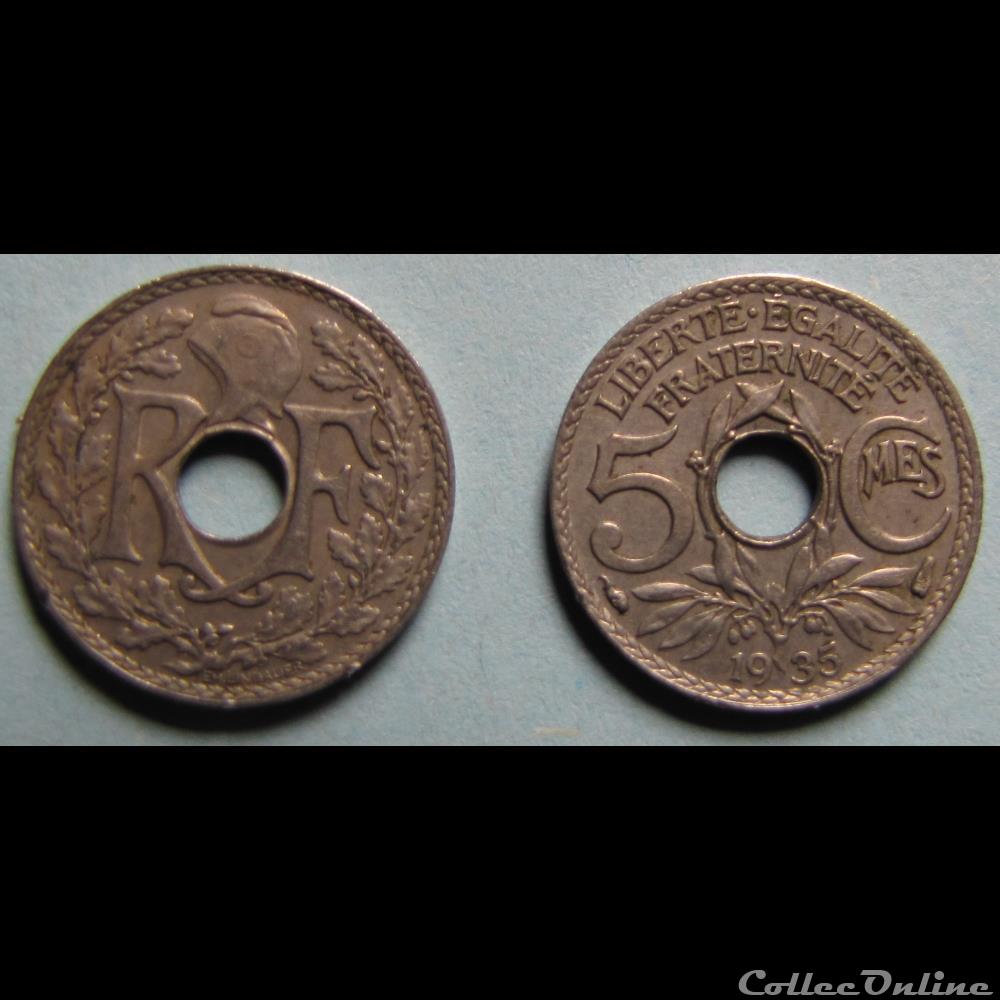 5 centimes LINDAUER, petit module 1935 monnaie france moderne 5 centimes lindauer petit module 1935