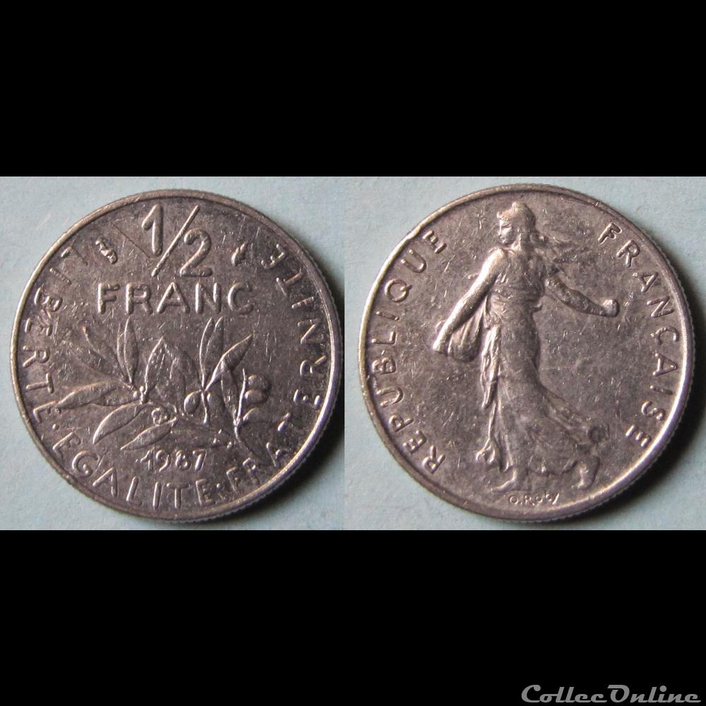 1/2 franc Semeuse 1987 monnaie france moderne 1 2 franc semeuse 1987