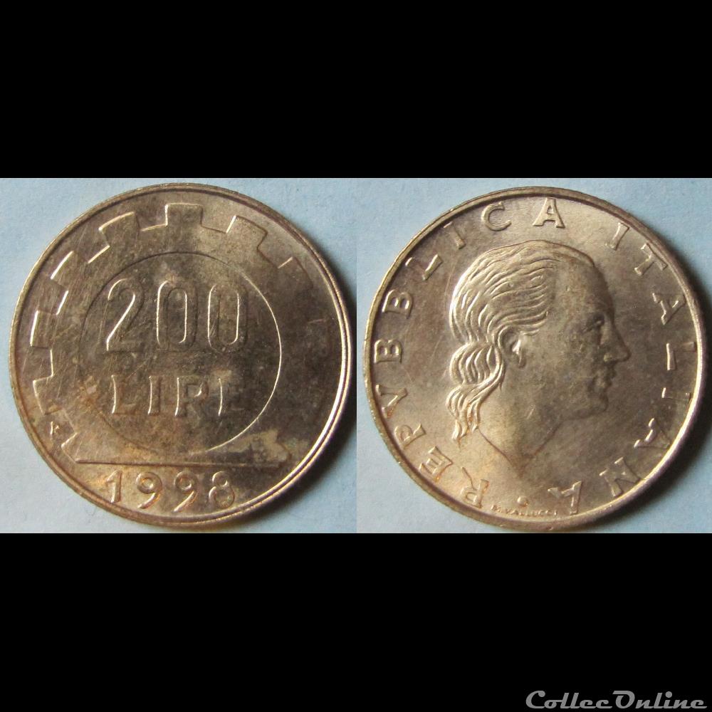200 lires 1998 monnaie monde italie 200 lires 1998