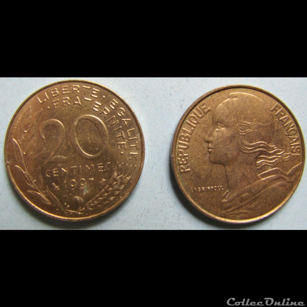 monnaie france moderne 20 centimes marianne 1997