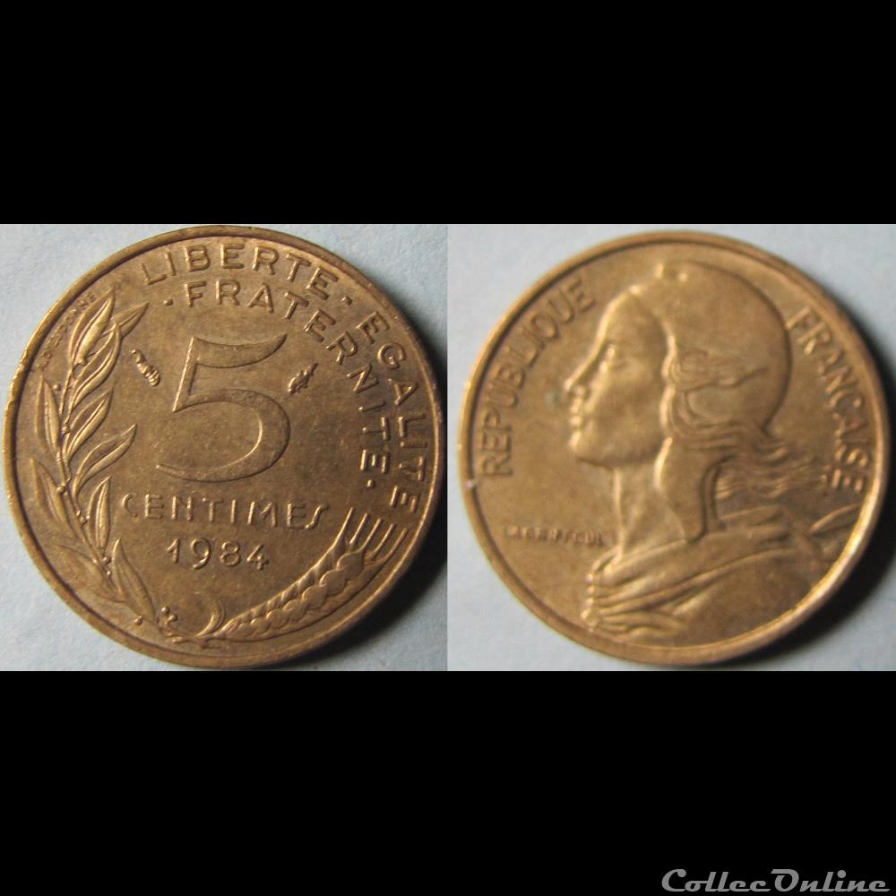 monnaie france moderne 5 centimes marianne 1984