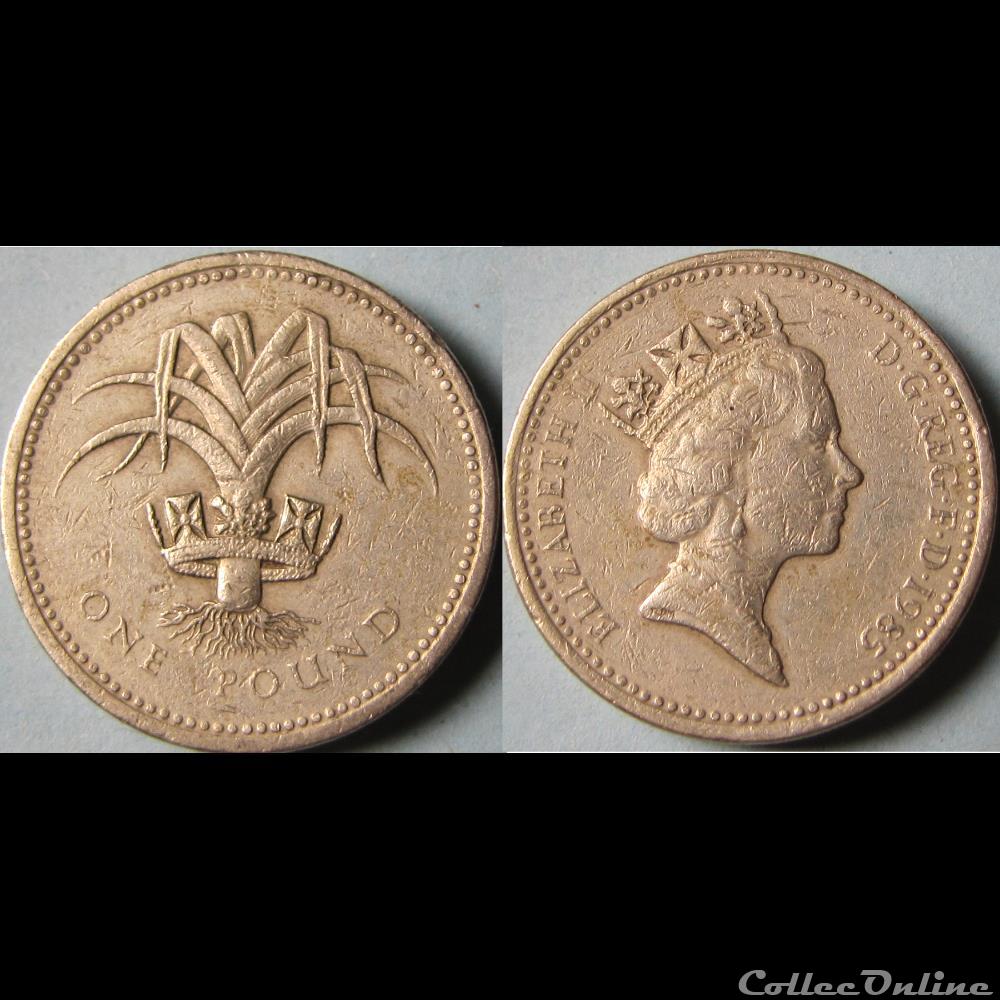 1 pound Elizabeth II (3ème effigie, poireau gallois) 1985 monnaie monde royaume uni 1 pound elizabeth ii 3eme effigie poireau gallois 1985