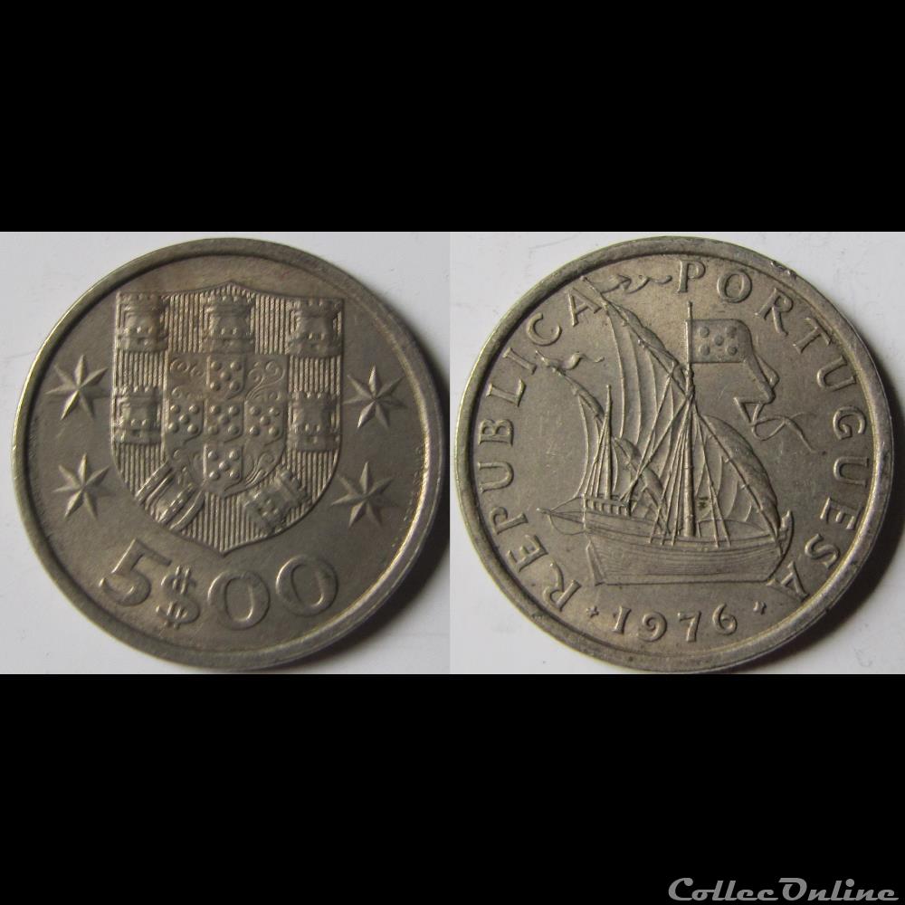 5 escudos 1976 monnaie monde portugal 5 escudos 1976