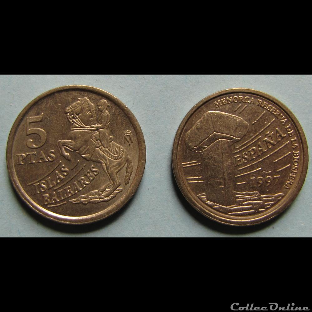 5 pesetas Iles Baléares 1997 monnaie monde espagne 5 pesetas iles baleares 1997