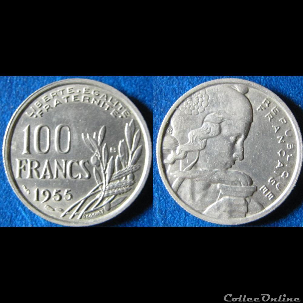 100 francs Cochet 1955 B monnaie france moderne 100 francs cochet 1955 b