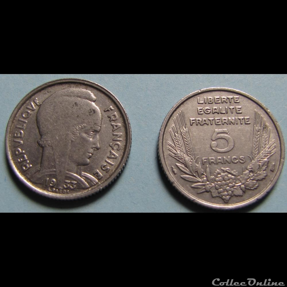 5 francs BAZOR 1933 monnaie france moderne 5 francs bazor 1933