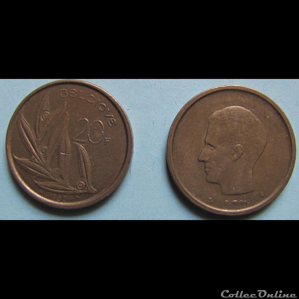 20 francs Baudouin Ier (fr) 1982 monnaie monde belgique 20 francs baudouin ier fr 1982