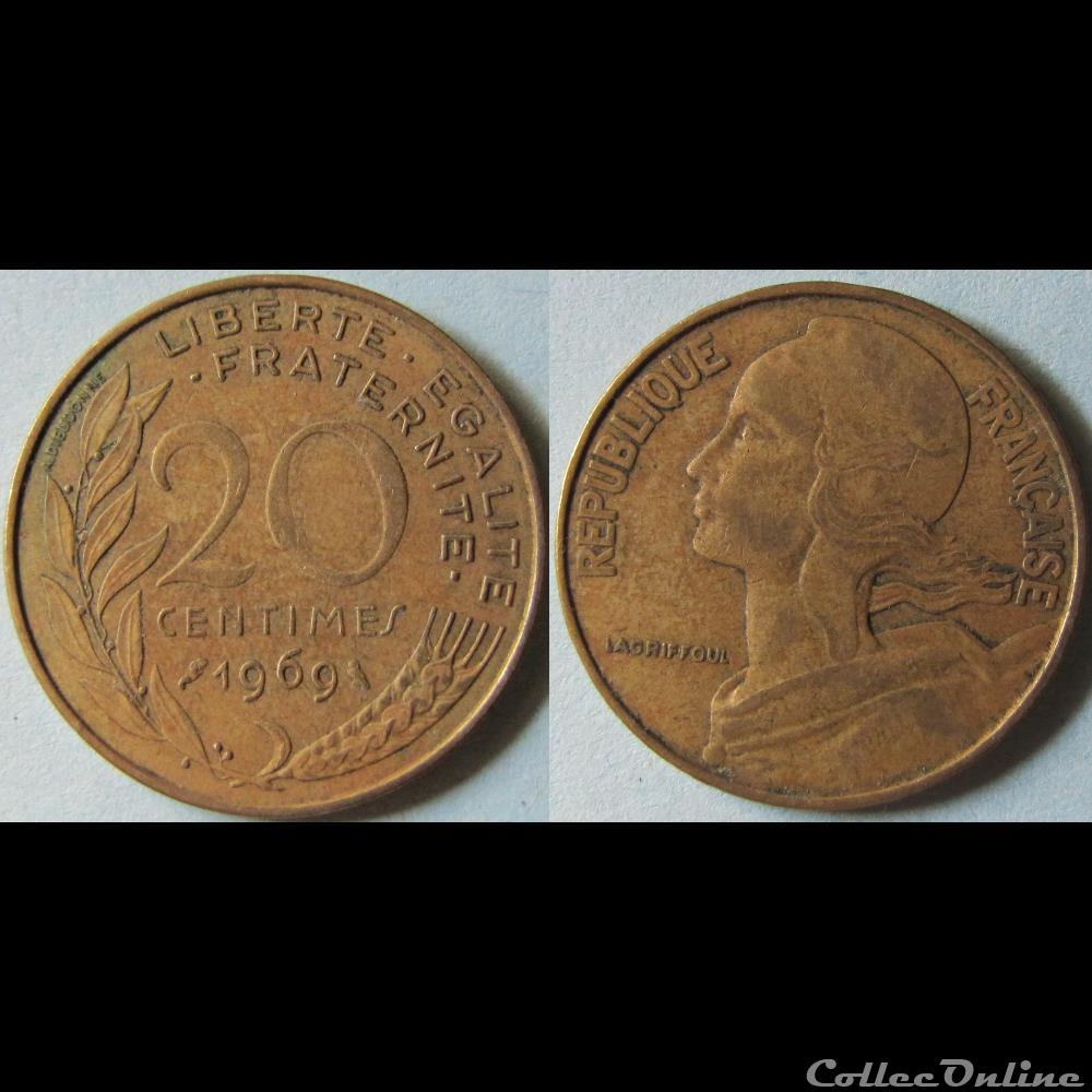20 centimes Marianne 1969 monnaie france moderne 20 centimes marianne 1969