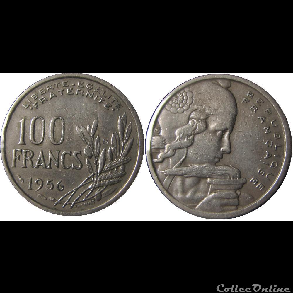 100 francs Cochet 1956 B monnaie france moderne 100 francs cochet 1956 b