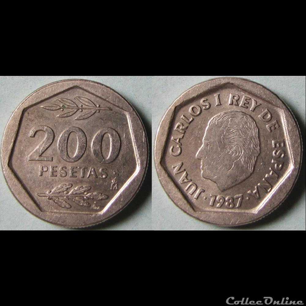 200 pesetas Juan Carlos Ier 1987 monnaie monde espagne 200 pesetas juan carlos ier 1987
