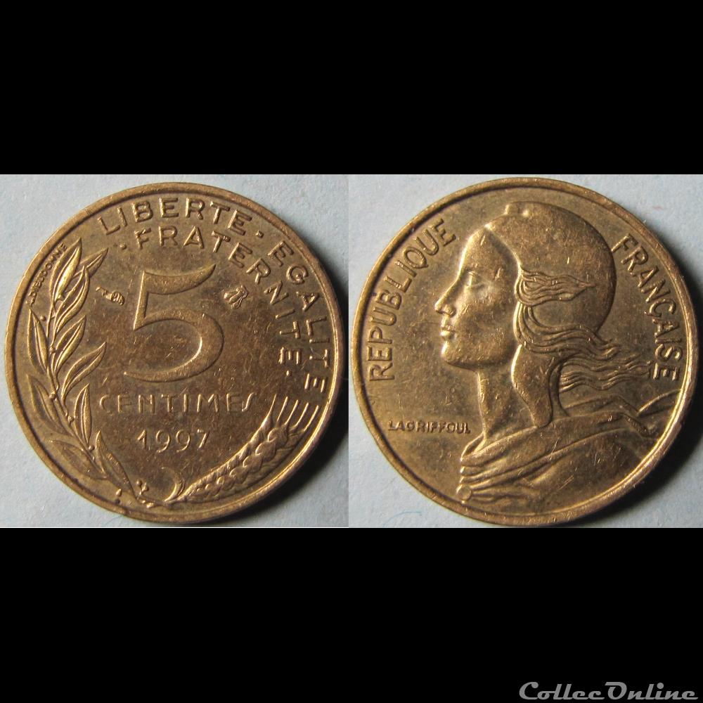 monnaie france moderne 5 centimes marianne 1997