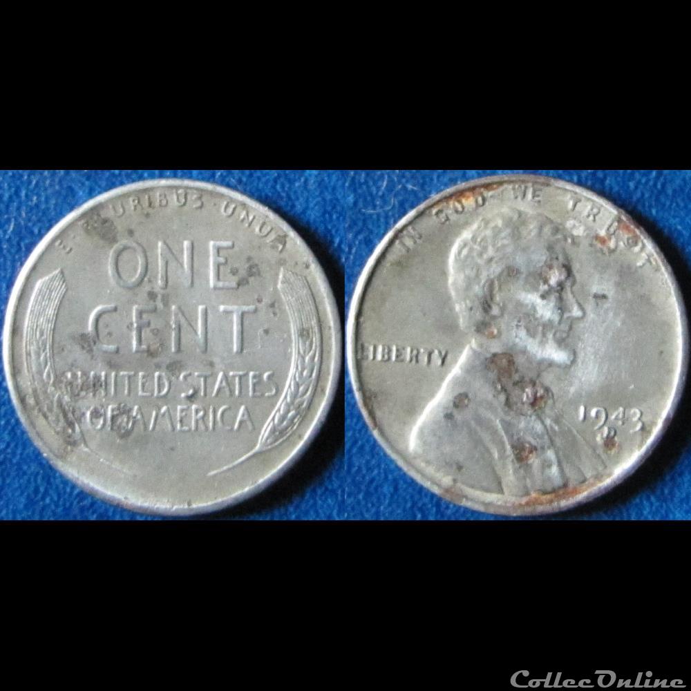 1 cent (Steel penny) 1943 D monnaie monde etat uni 1 cent steel penny 1943 d