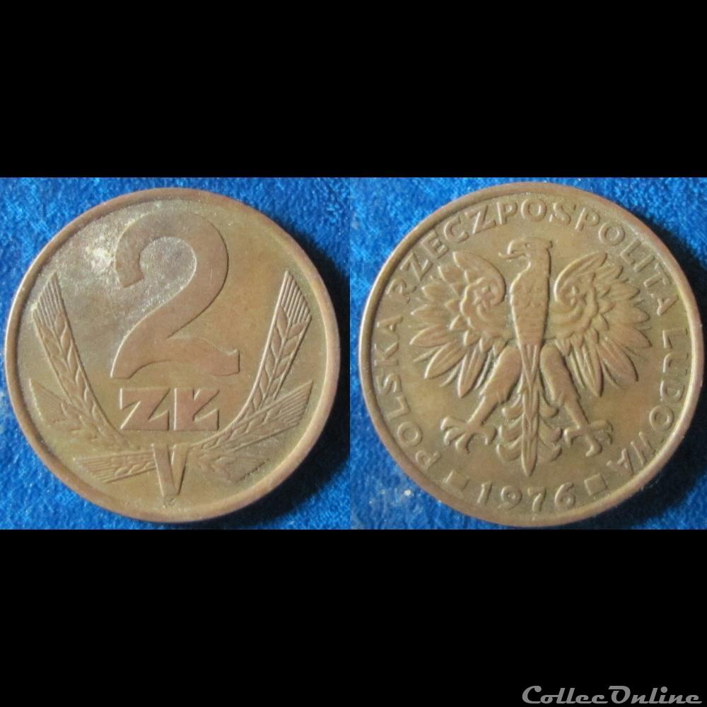 2 zlote 1976 monnaie monde pologne 2 zlote 1976