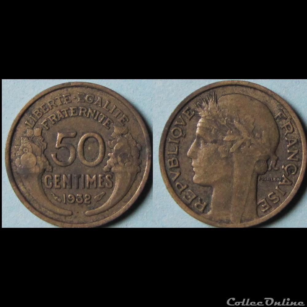 50 centimes Morlon (2 et 9 fermés) 1932 monnaie france moderne 50 centimes morlon 2 et 9 fermes 1932