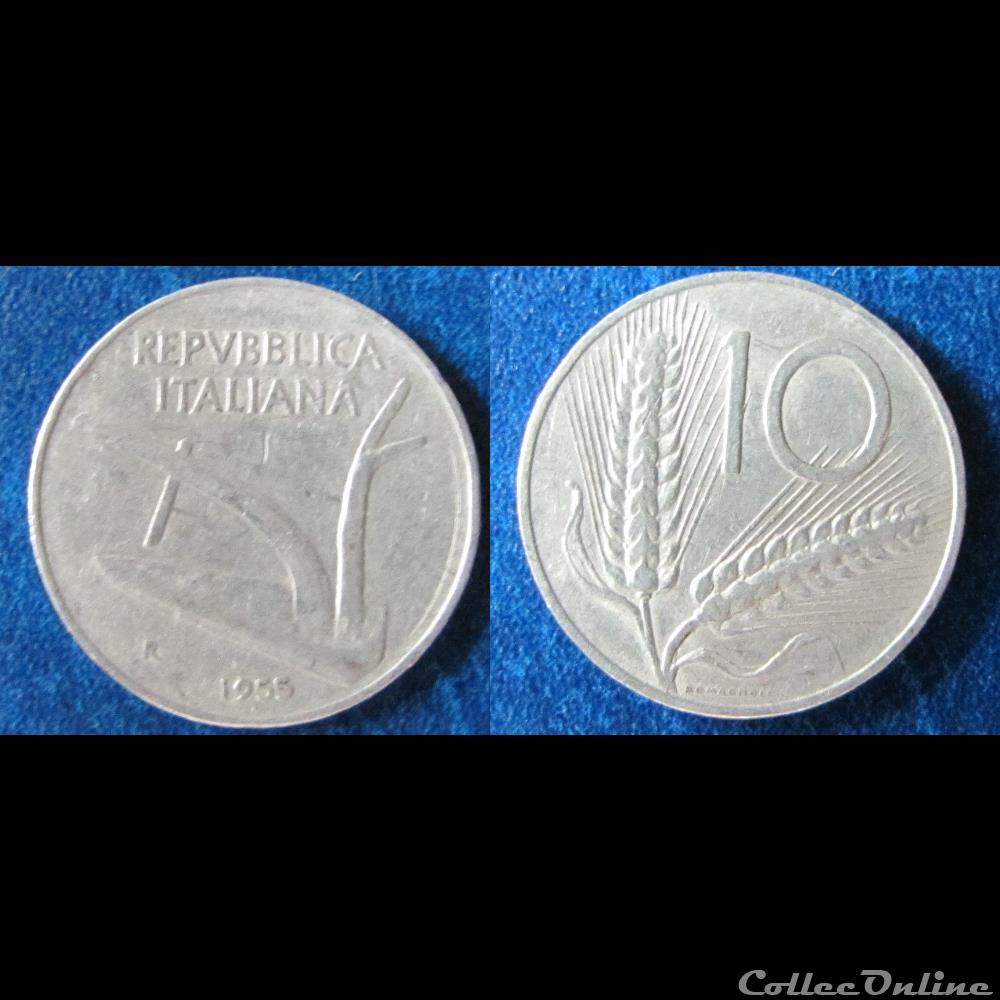 10 lires 1955 monnaie monde italie 10 lires 1955