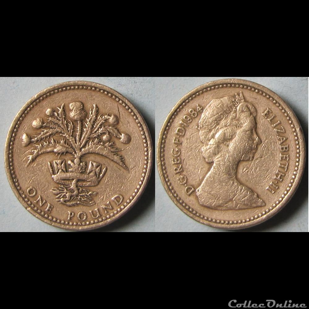 1 pound Elizabeth II (2ème effigie, chardon écossais) 1984 monnaie monde royaume uni 1 pound elizabeth ii 2eme effigie chardon ecossais 1984