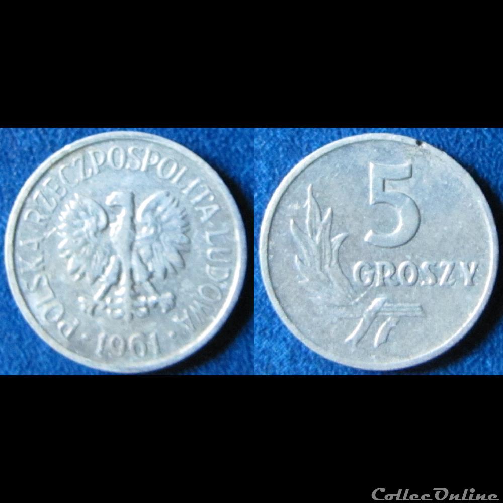 5 groszy 1961 monnaie monde pologne 5 groszy 1961